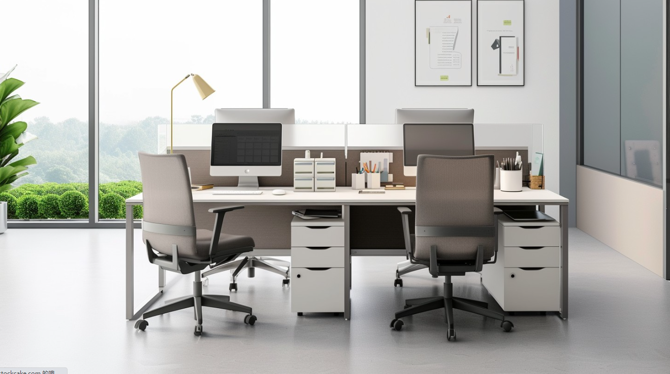 Office desk with storage Escritorio de oficina con almacenamiento