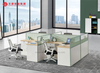 Cubículo de oficina de pared alta Diseño directo de fábrica Cubículo de estación de trabajo de oficina modular de 4 asientos para 4 personas