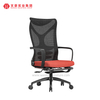 Fabricantes modernos de sillas de oficina de malla en China Silla de escritorio tapizada naranja con reposapiés