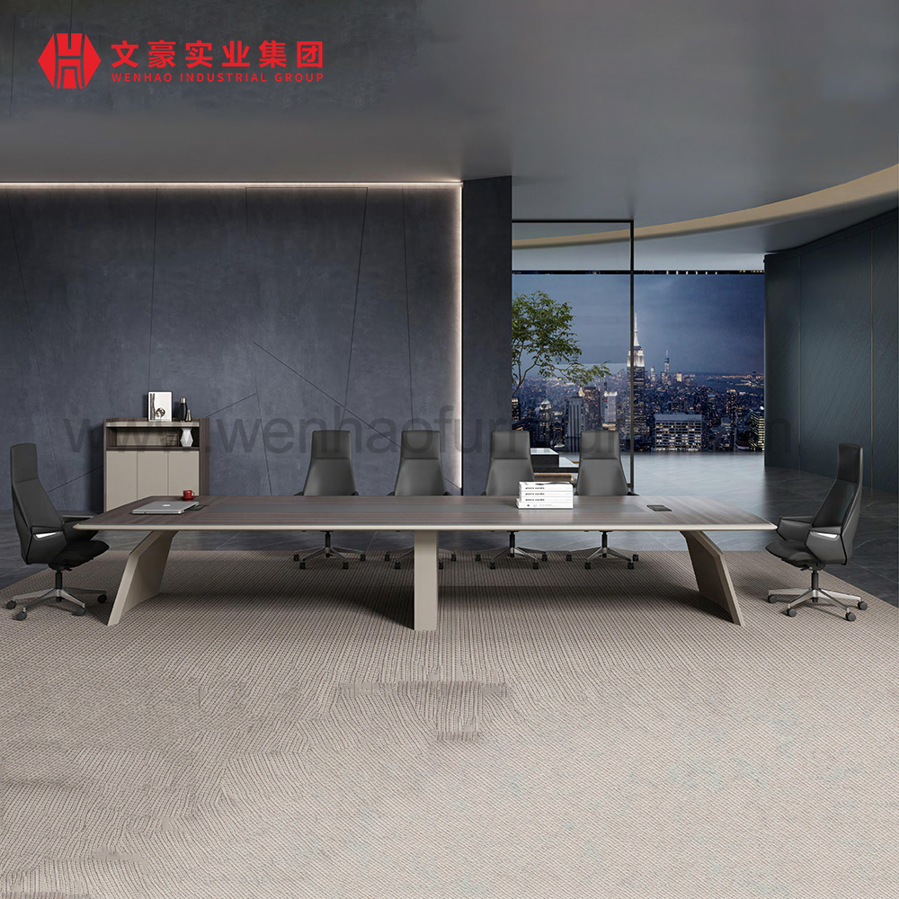 Escritorio de oficina moderno, muebles de mesa, diseño en forma de L, escritorio de gerente ejecutivo de jefe largo