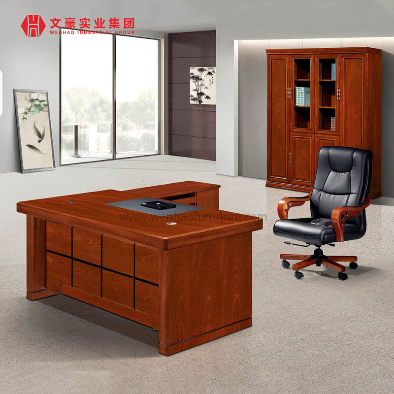 Escritorio de oficina clásico Boss Ceo de diseño moderno de alta calidad con forma de MDF en forma de L, muebles de oficina, mesa combinada