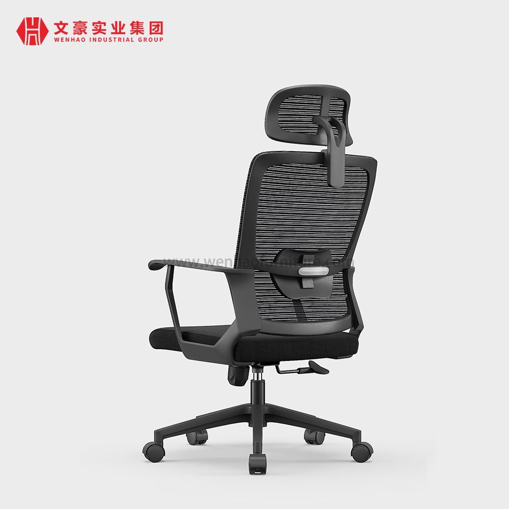 Silla de oficina ergonómica de malla ejecutiva negra moderna con sillas de escritorio tapizadas giratorias con reposacabezas