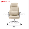 Silla de oficina elegante con respaldo alto y reposacabezas Silla de oficina Ceo Sillas de escritorio tapizadas ejecutivas de cuero blanco 