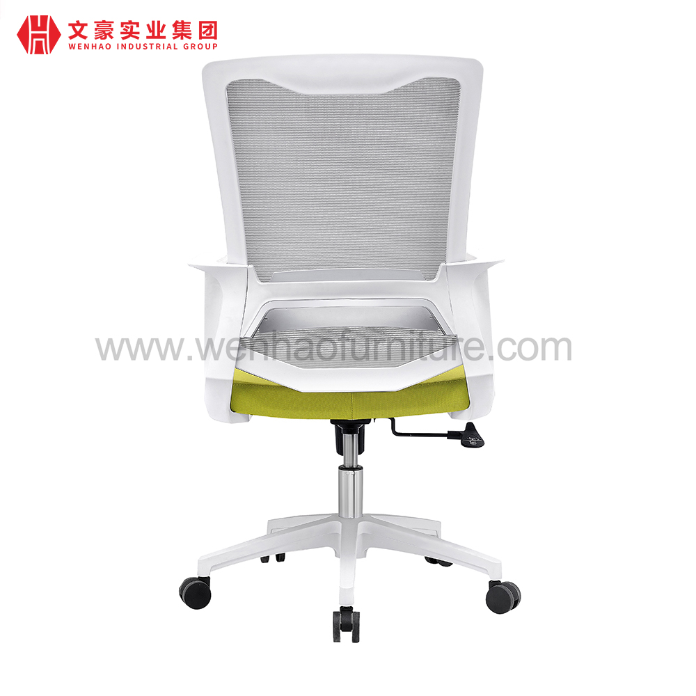 Silla ergo de oficina de malla con sillas de escritorio tapizadas giratorias verdes de soporte lumbar