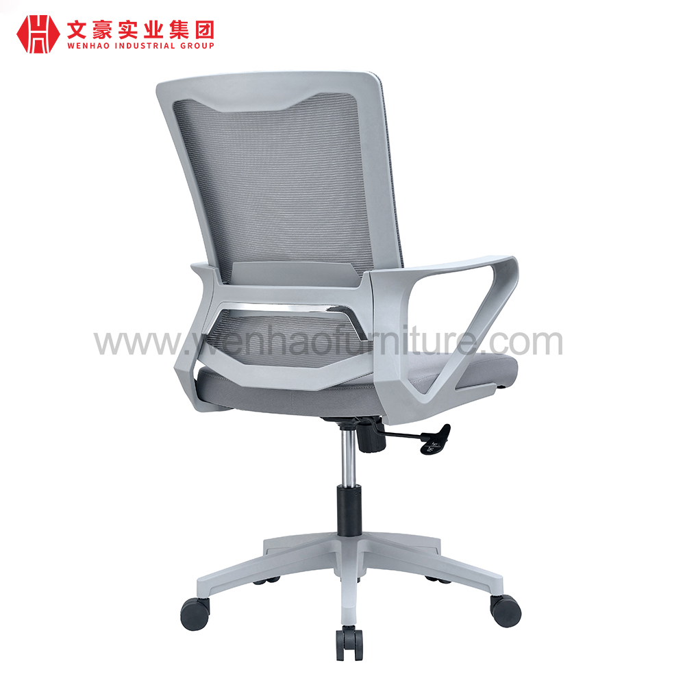 Silla de oficina de secretaría de malla gris con soporte lumbar Sillas de escritorio tapizadas Fabricante en China