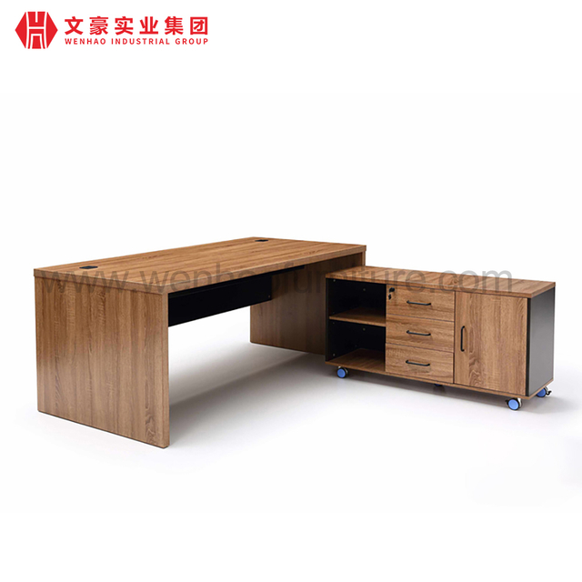 Mesa en forma de L de la oficina del escritorio de la oficina ejecutiva de la tabla de la oficina de Boss con la mesa auxiliar