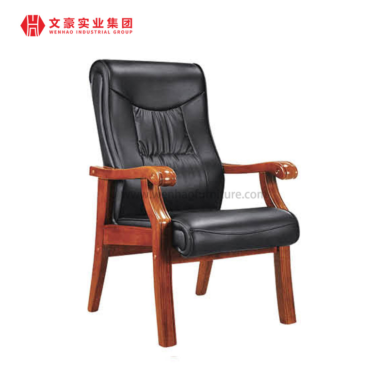 Silla de madera del visitante de la oficina de cuatro patas del precio barato para el área de reunión