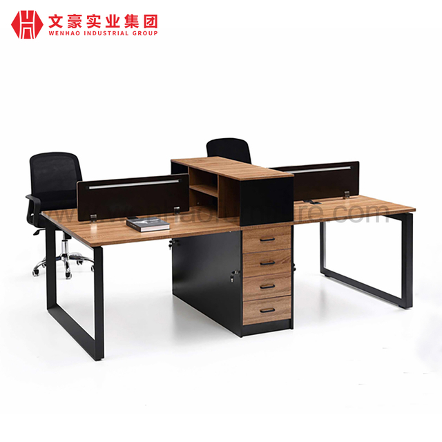 Muebles de oficina de madera, mesa para personal, escritorio Modular, estación de trabajo de oficina abierta, cubículo con cajón, escritorios de oficina para 2, 4, 6 y 8 personas