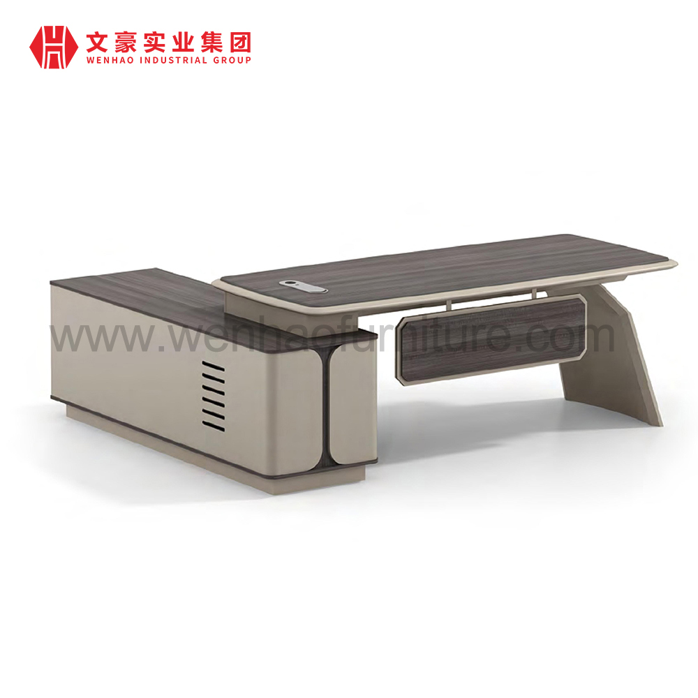 Muebles de oficina Escritorio Escritorios ejecutivos de alta tecnología Boss L Shaped Manager CEO Escritorio de oficina Conjunto de muebles de oficina ejecutivos personalizados