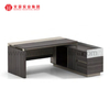 Forma de L de la tabla ejecutiva del color beige laminado del diseño elegante moderno modular de los muebles de oficinas con los cajones