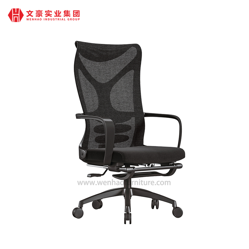 La mejor silla de oficina ergonómica con soporte de madera Sillas de malla para computadora de fábrica con reposapiés