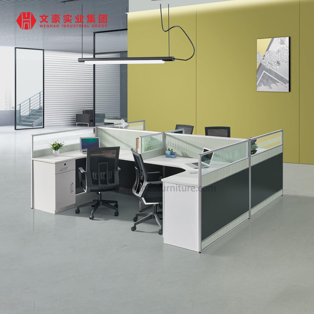 Estaciones de trabajo Oficina Muebles de mesa de oficina para 4 personas Cubículos de 4 plazas Escritorios y estaciones de trabajo de oficina