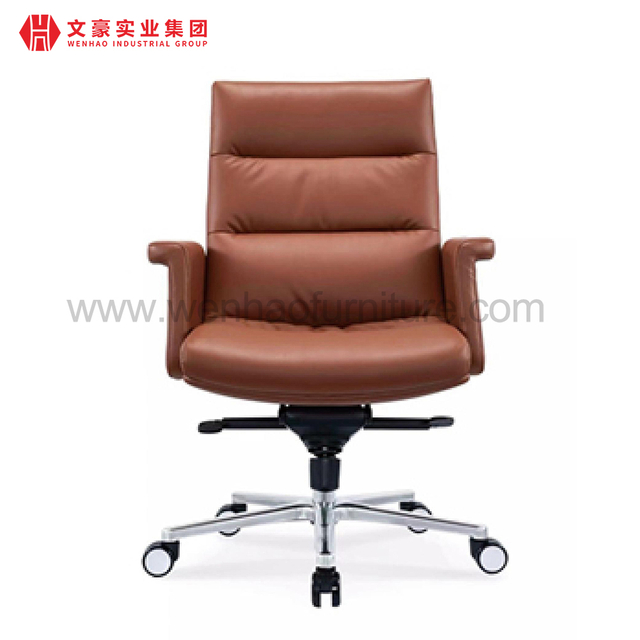 La mejor silla de oficina ejecutiva de cuero, sillas de escritorio tapizadas giratorias de color café, sillas de oficina de escritorio de cuero de lujo ejecutivas