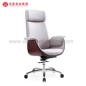 Silla de oficina ejecutiva de cuero moderna con reposacabezas sillas de escritorio profesionales giratorias blancas y grises