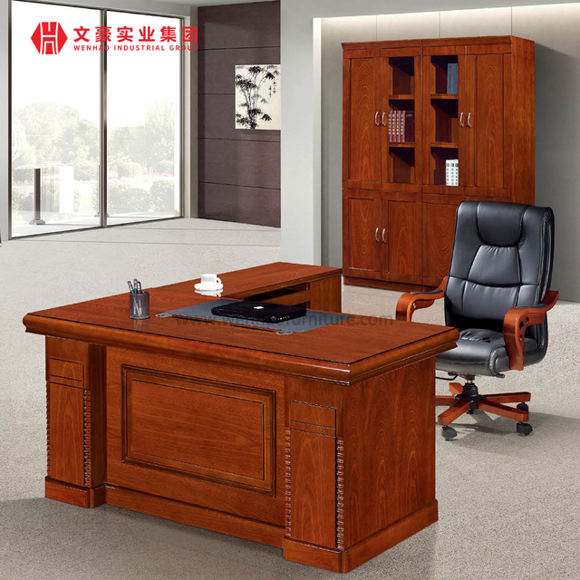 Escritorio de oficina duradero de estilo chino, escritorio de doble base con cajón y archivador