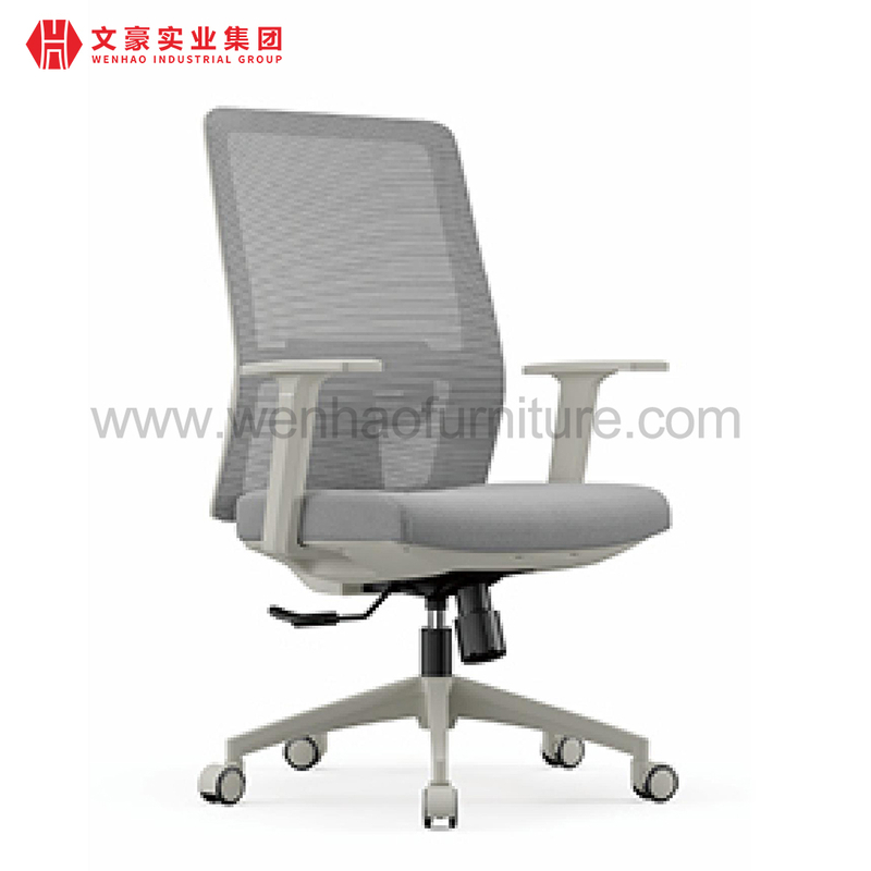 Alta silla de oficina con respaldo de malla ergonómica ajustable moderna de fábrica con apoyabrazos moderna