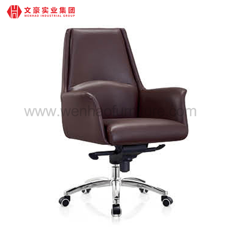 Silla de trabajo ergonómica giratoria de oficina con ruedas Sillas de oficina PU Boss fabricantes en China