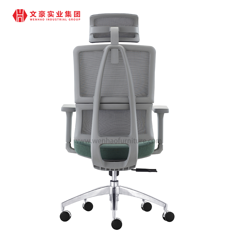 Sillas de trabajo ejecutivas modernas, silla de ordenador de malla ergonómica tapizada de oficina con reposacabezas ajustable
