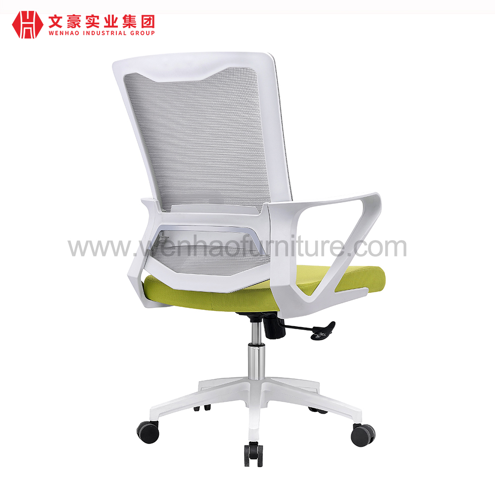 Silla ergo de oficina de malla con sillas de escritorio tapizadas giratorias verdes de soporte lumbar