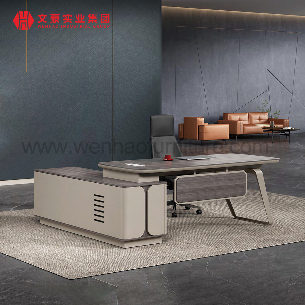 Los últimos diseños modernos de mesa de estación de trabajo de escritorio de oficina Ceo Boss ejecutivo de alta tecnología escritorio en forma de L muebles de oficina