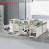 Puesto de trabajo de madera del escritorio del personal de la persona de los muebles de oficinas 2 del escritorio del puesto de trabajo de los cubículos de la oficina moderna