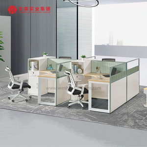 Puesto de trabajo de madera del escritorio del personal de la persona de los muebles de oficinas 2 del escritorio del puesto de trabajo de los cubículos de la oficina moderna