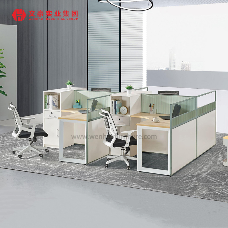 Puesto de trabajo de madera del escritorio del personal de la persona de los muebles de oficinas 2 del escritorio del puesto de trabajo de los cubículos de la oficina moderna