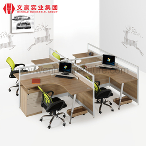 Venta directa de fábrica, muebles de oficina modernos personalizados, estación de trabajo de centro de llamadas para 4 personas