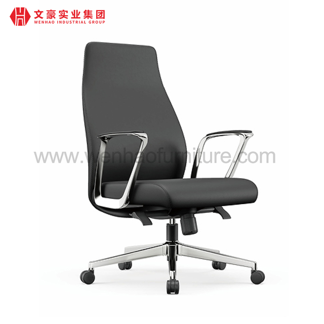 Silla de oficina Boss de cuero moderna, sillas de escritorio tapizadas profesionales giratorias, fabricantes en China