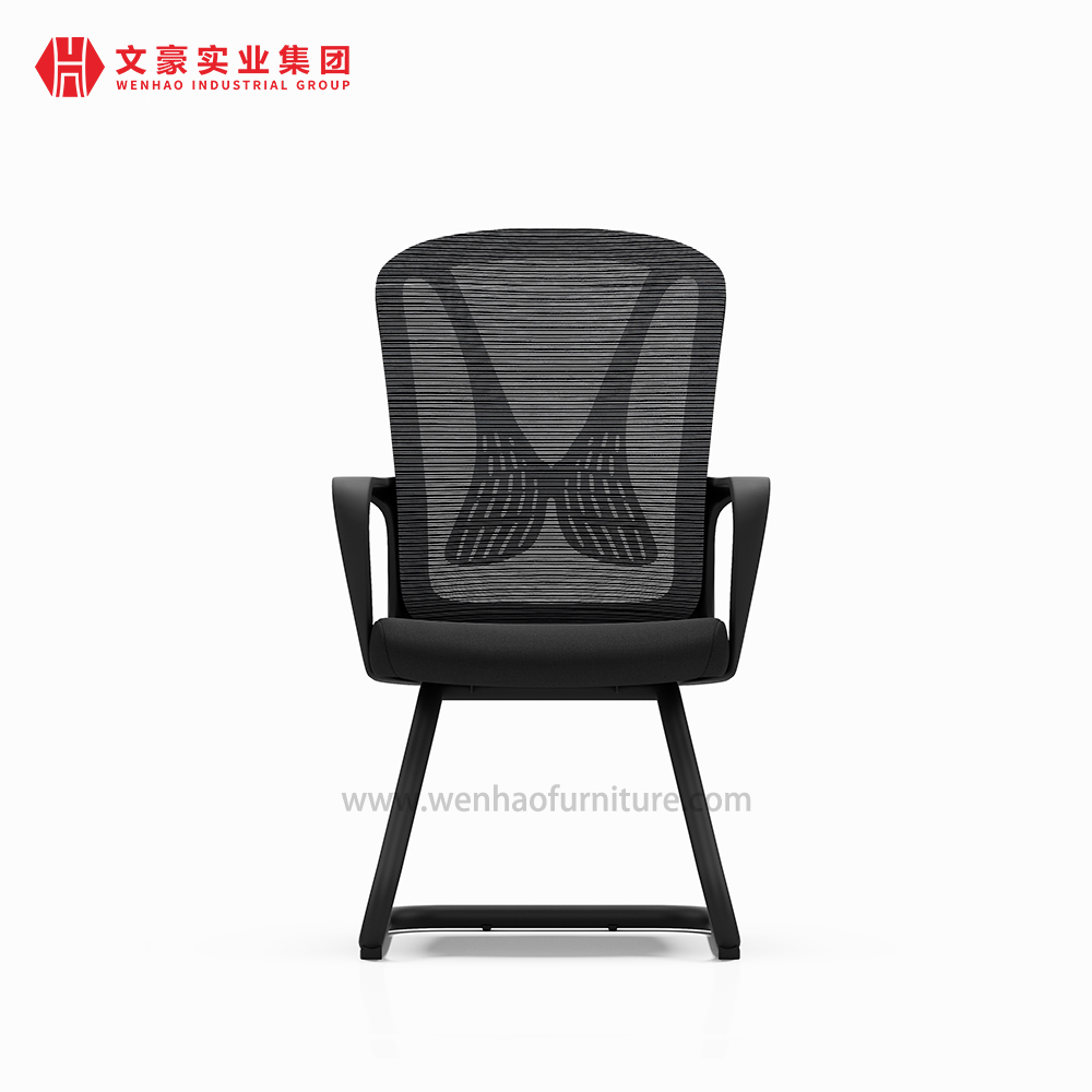 Silla de conferencia de oficina de malla negra moderna con proveedor de sillas de escritorio tapizadas con barandilla en China