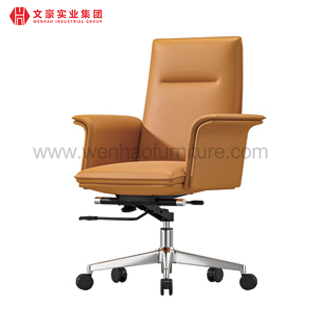 Proveedor de sillas de escritorio tapizadas giratorias de silla de oficina de cuero de alta calidad en China
