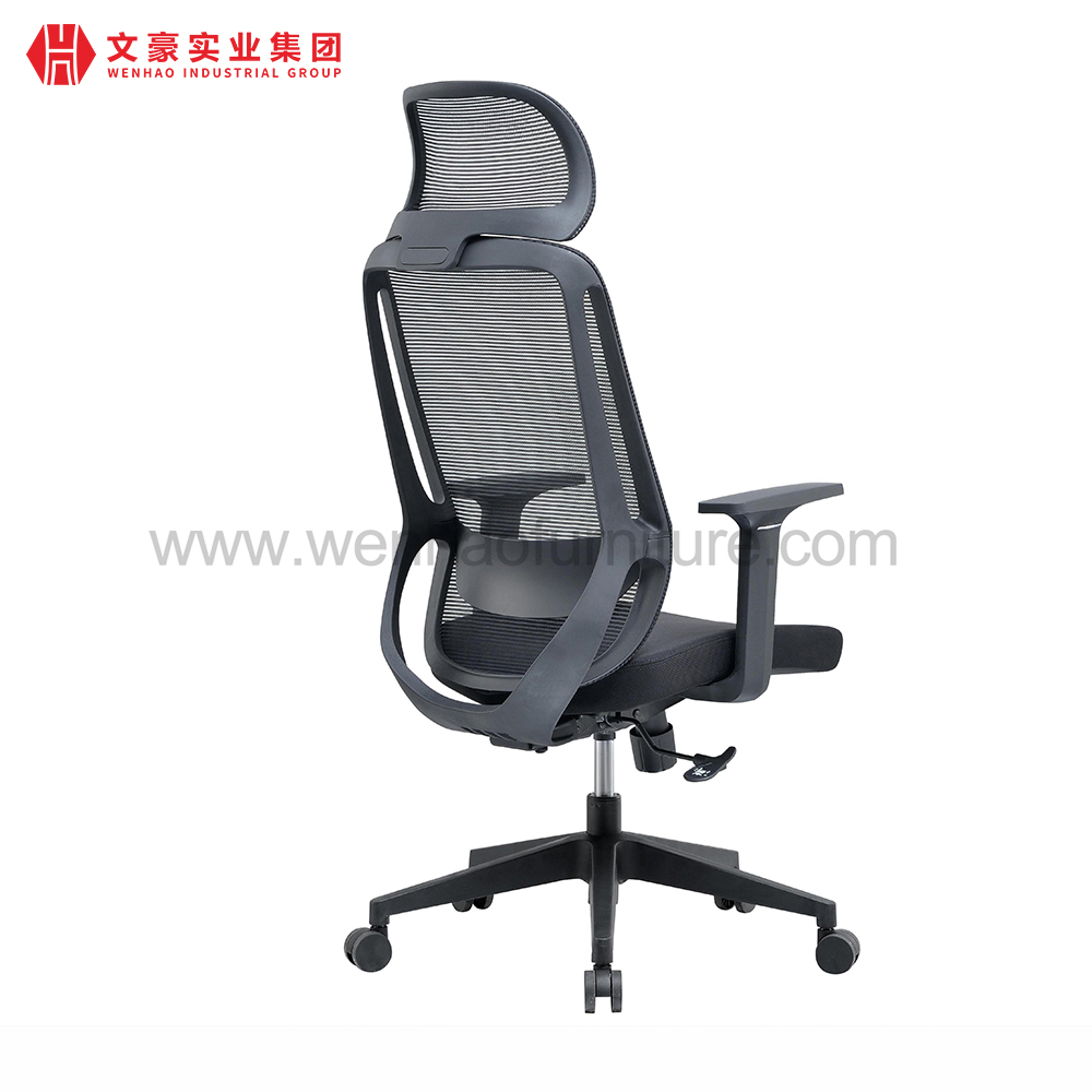 Silla giratoria ergonómica de la silla de la oficina del respaldo alto de la malla y silla ejecutiva con el reposacabezas ajustable
