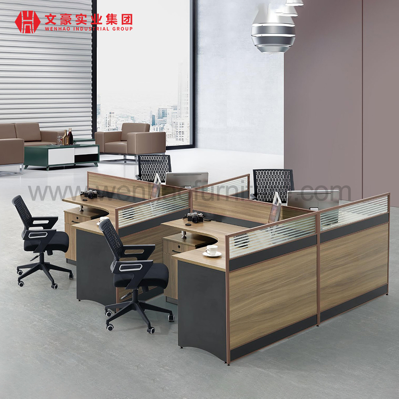 Proveedor de muebles de Foshan, estación de trabajo de cubículo de oficina Xinda Clover moderna para 2 4 6 8 personas