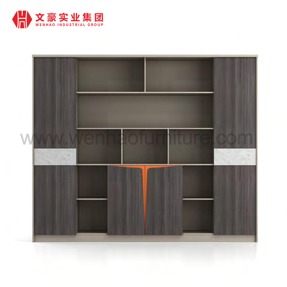 Archivador de madera de los muebles de oficinas del diseño moderno con el estante para libros del archivador del almacenamiento de la puerta de cristal