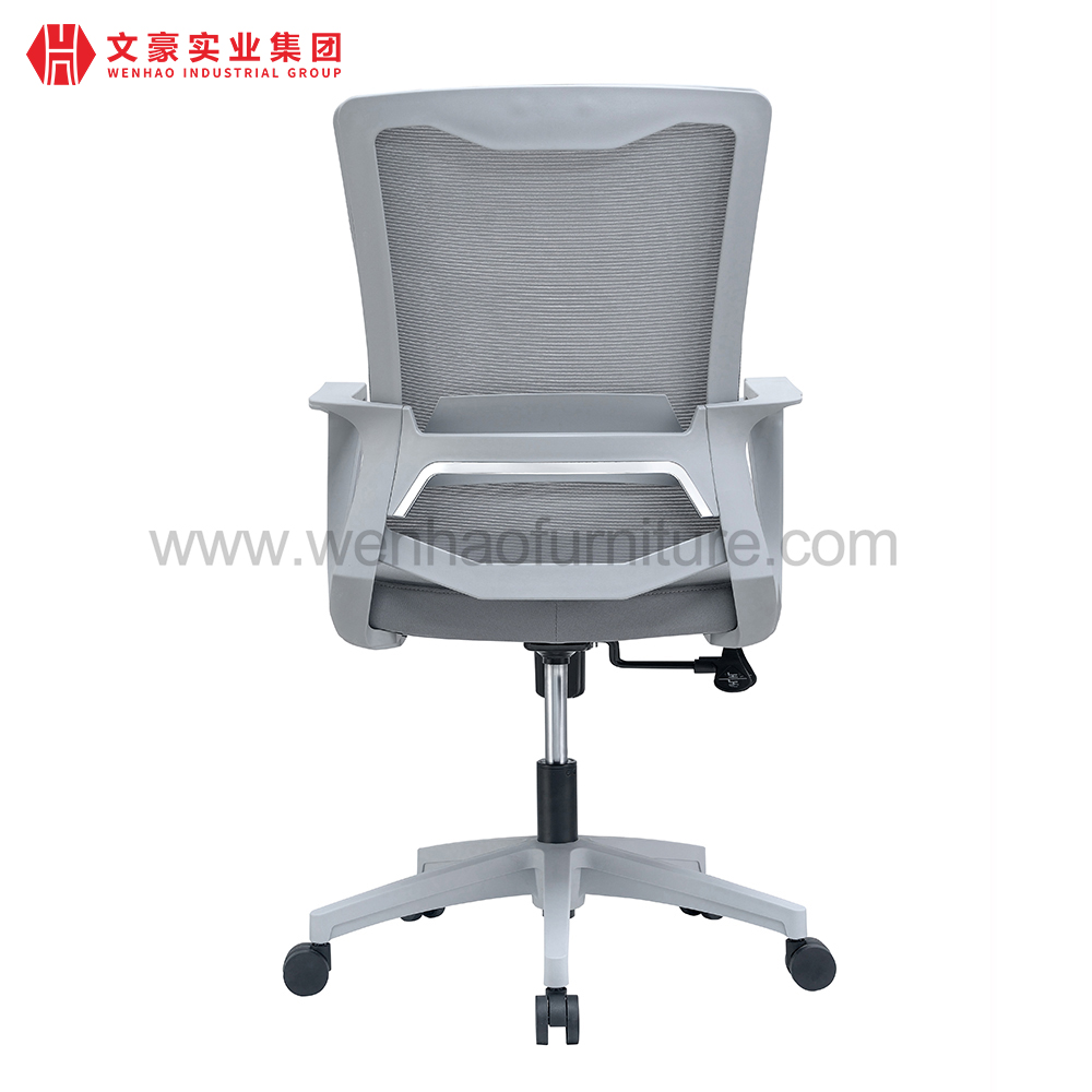 Silla de oficina de secretaría de malla gris con soporte lumbar Sillas de escritorio tapizadas Fabricante en China