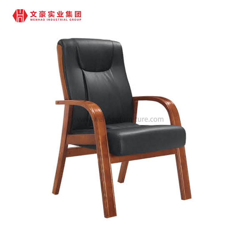 Silla de comedor con respaldo alto cómoda de cuero con cuatro patas modernas de madera