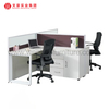 Escritorio de oficina moderno, muebles de oficinas de melamina, escritorio blanco de 2 plazas para puesto de trabajo de cubículo, muebles Foshan