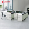 Estaciones de trabajo modernas y modulares abiertas para 4 personas, mesa de oficina para ordenador, escritorio de Mdf, escritorio para personal con partición de oficina