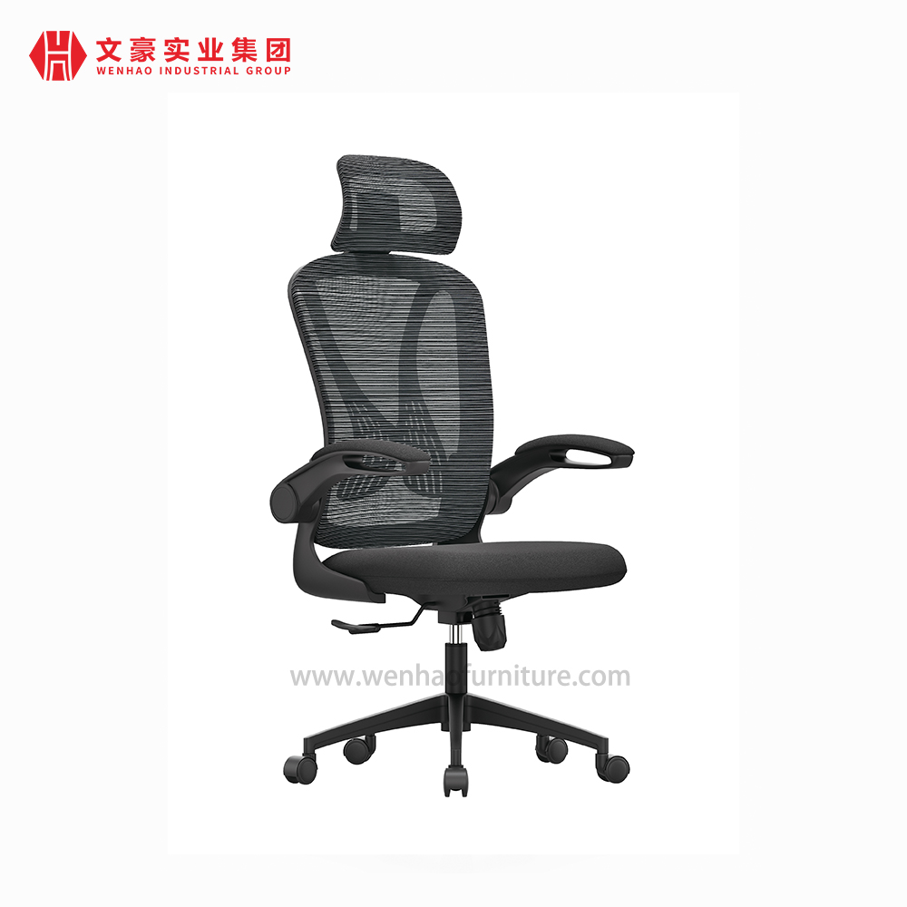 Silla de oficina ejecutiva moderna con sillas de escritorio ergonómicas de malla tapizadas con reposacabezas