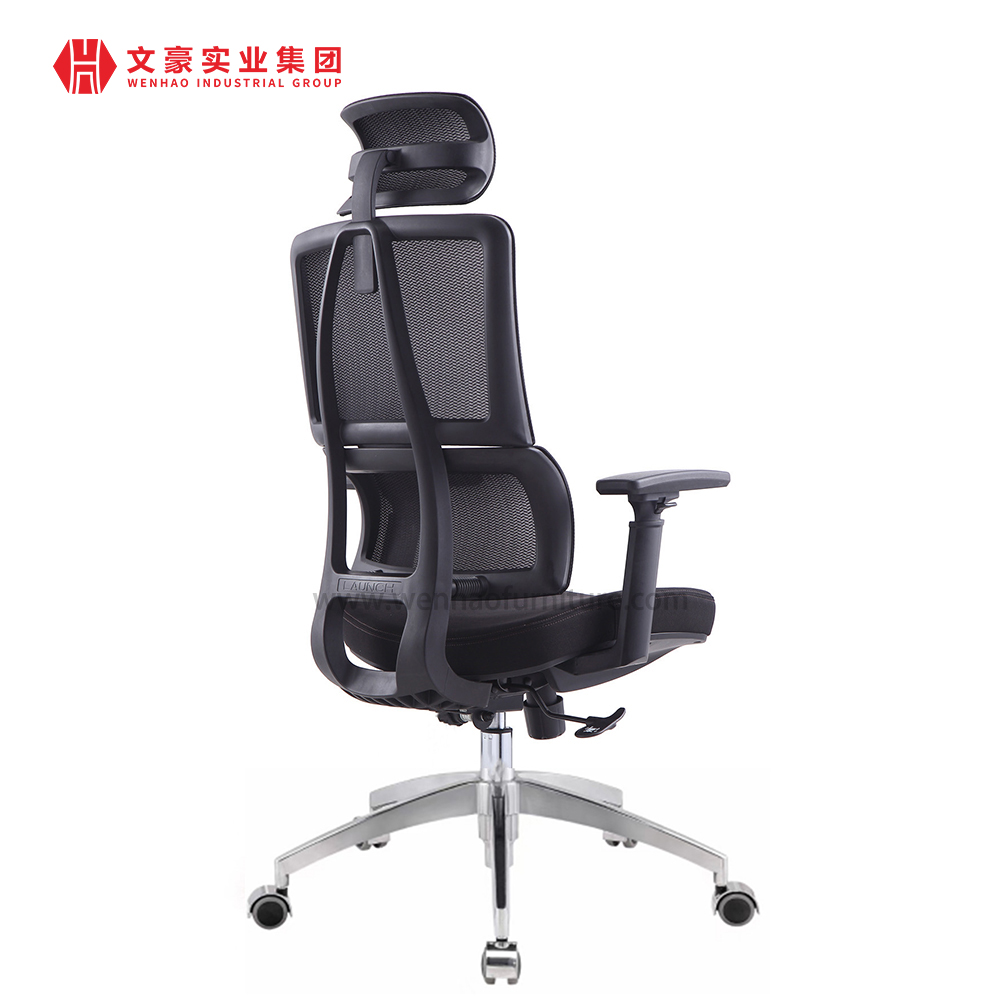 Silla de oficina ergonómica con respaldo alto y malla completa de fábrica de China, silla ejecutiva y giratoria con reposacabezas ajustable