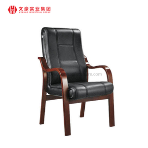 Mediados de silla de conferencia de madera sólida de la silla de cuero negra moderna de lujo