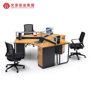 Escritorio de oficina, diseño moderno, muebles comerciales, estaciones de trabajo de computadora, particiones, mesa para personal de oficina para 4 personas 