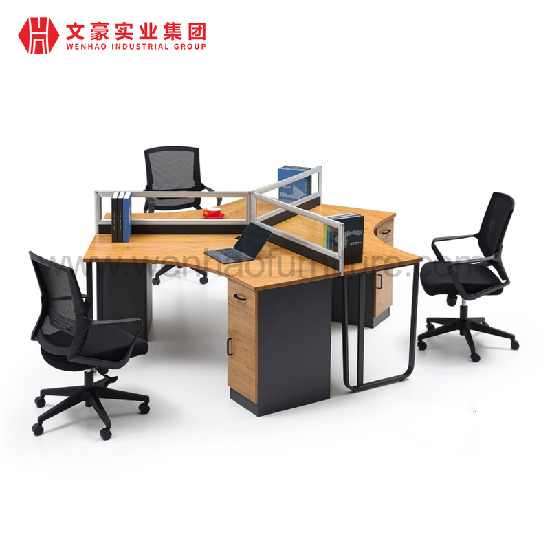 Escritorio de oficina, diseño moderno, muebles comerciales, estaciones de trabajo de computadora, particiones, mesa para personal de oficina para 4 personas 
