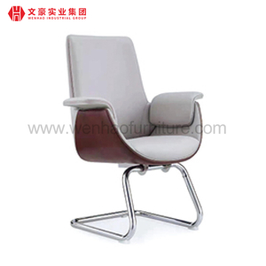 Silla de oficina ergonómica de precio barato, silla de oficina de cuero negra sin ruedas