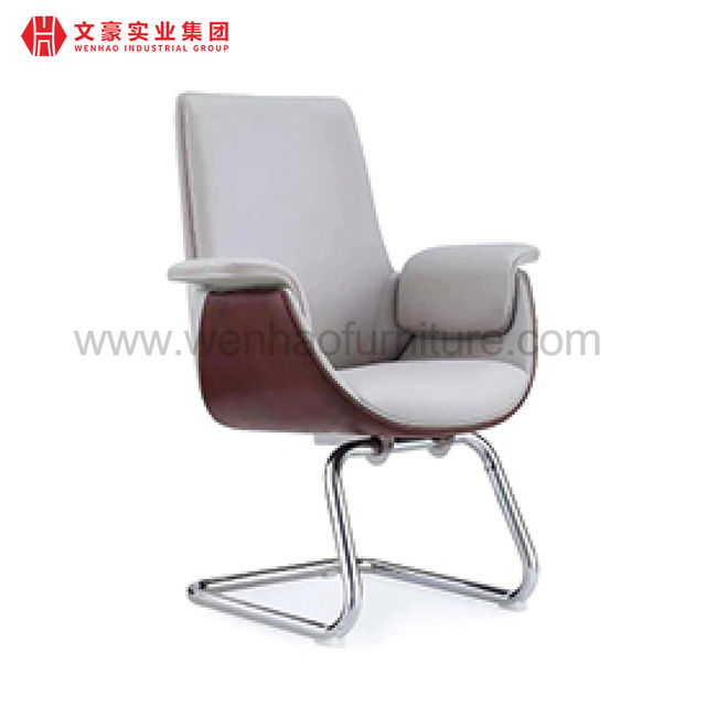 Silla de oficina ergonómica de precio barato, silla de oficina de cuero negra sin ruedas