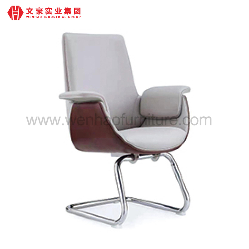 Silla de oficina ergonómica de precio barato, silla de oficina de cuero negra sin ruedas