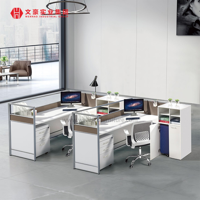 Puesto de trabajo de madera, cubículos de oficina modernos, escritorio para puesto de trabajo, muebles de oficinas, escritorio para personal de 2 personas