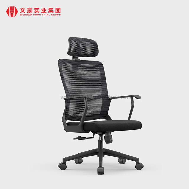 Sillas de escritorio tapizadas giratorias ergonómicas de la silla de oficina de la malla negra moderna con el reposacabezas ajustable