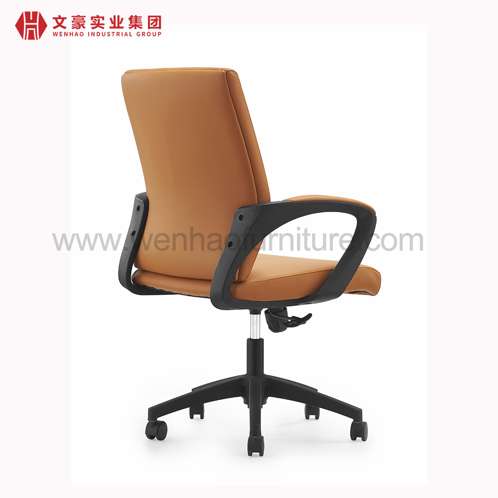 Proveedor superior de sillas de escritorio tapizadas giratorias de color naranja de silla de oficina de cuero en China