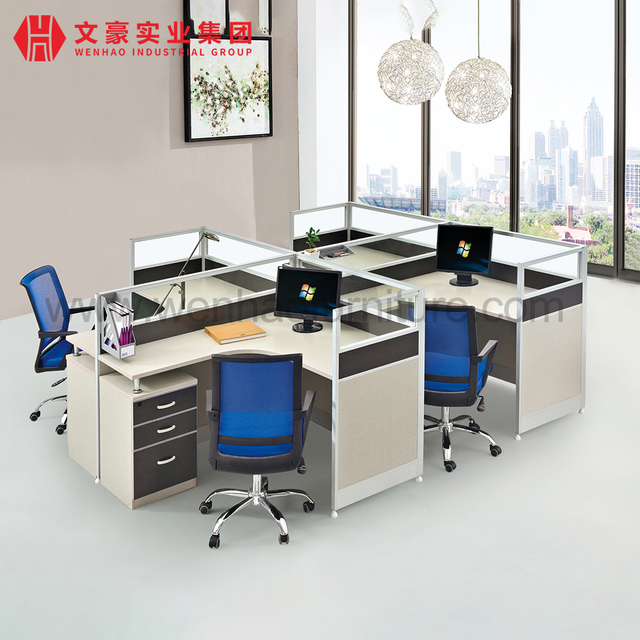 Muebles Foshan, cubículo moderno de aluminio, escritorio de partición, mesa de madera, muebles de oficina, estación de trabajo de oficina